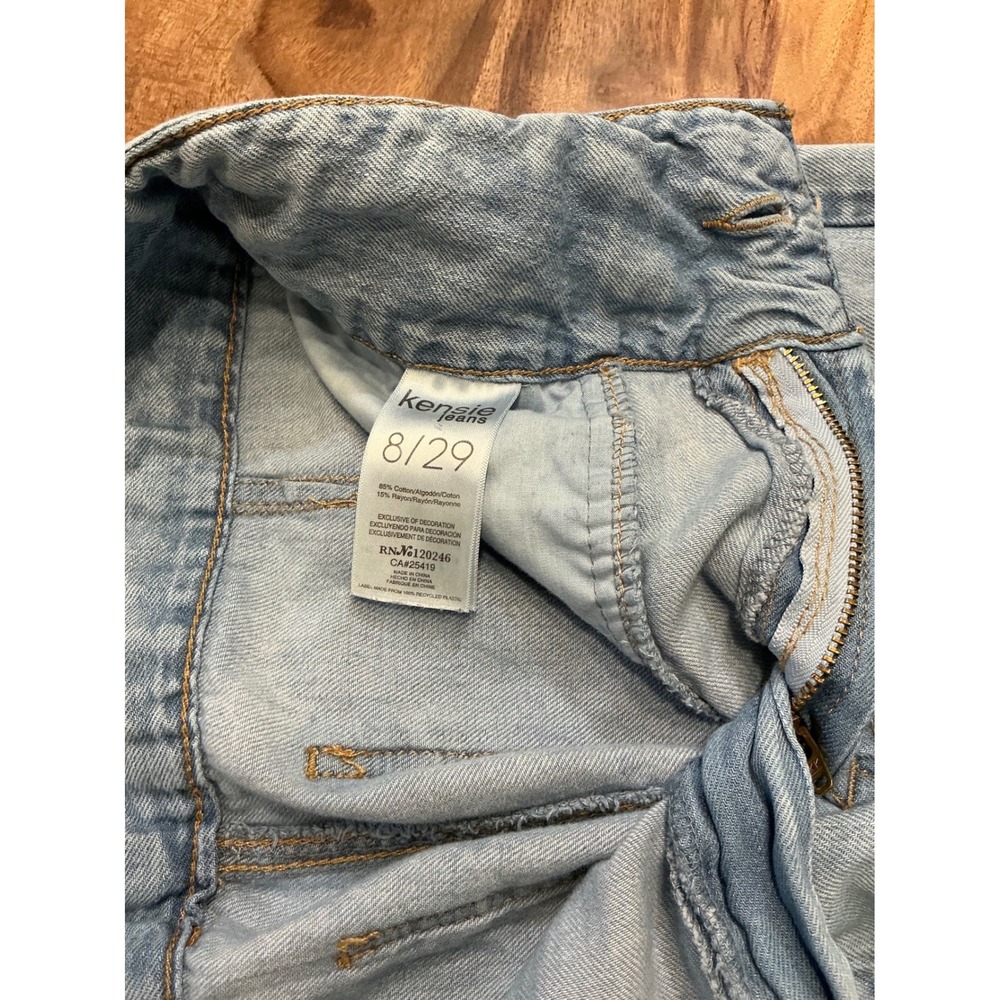 Kensie The Kaya High Rise Wide Leg Jeans Denim Womens Size 8 / 29 Light Blue - Picture 4 of 12